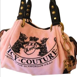 COPY - Juicy couture mini pink velour Scottie day dreamer purse
